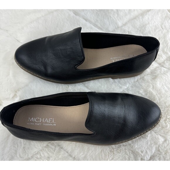 Michael Michael Shannon Womens 10 Sherrill Slip On Loafers Flats 103650 Black - Picture 7 of 8